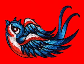 Vogel "Blau/Rot" Patch