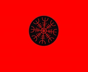 Wikinger Wappen Rot "Aegishjalmur" Patch