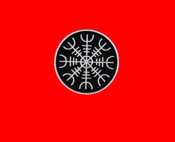 Wikinger Wappen Weiß "Aegishjalmur" Patch