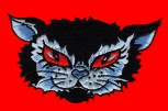 Schwarze Katze "Rote Augen" Patch