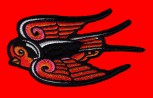 Vogel "Schwarz/Rot" Patch