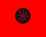 Wikinger Wappen Rot "Aegishjalmur" Patch